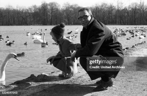 Austrian bassist, singer and producer Andy Fisher at and around Munich, Germany, 1960s.