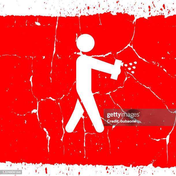 man with a disinfectant spray icon - wiping tears stock illustrations