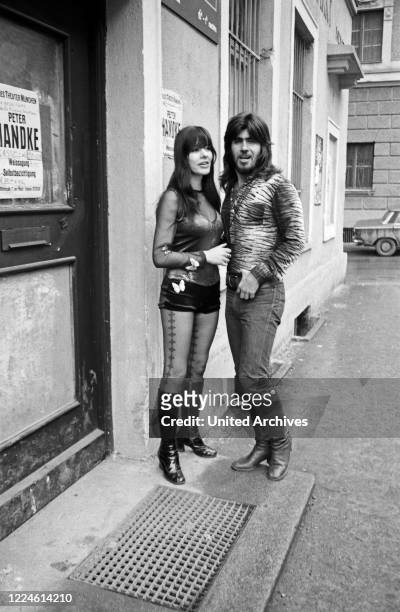 Singer Susan Aviles at Munich with Israeli singer Abi Ofarim, Germany, 1970s.