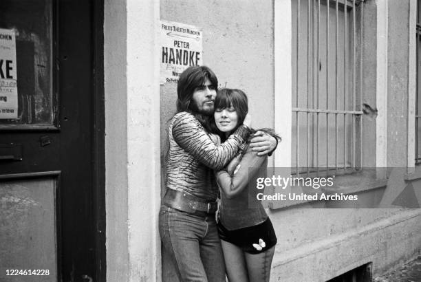 Singer Susan Aviles at Munich with Israeli singer Abi Ofarim, Germany, 1970s.