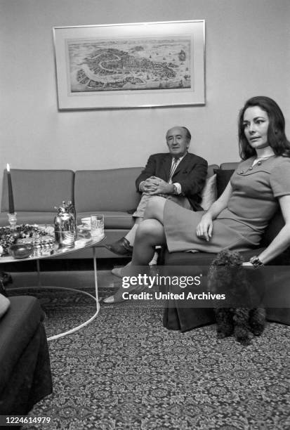 German actress Karin Dor with husband the film director Harald Reinl, Germany, 1960s.