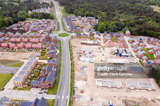 An unfinished new Housing estate in lockdown on May 13, 2020 in Bordon, Hampshire. The downturn in the economy as a result of COVID-19 has resulted...