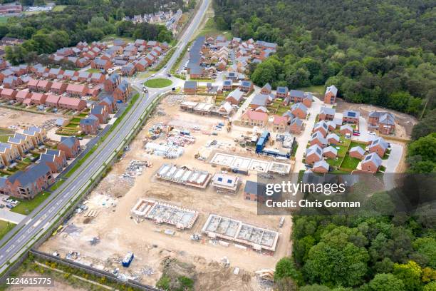 An unfinished new Housing estate in lockdown on May 13, 2020 in Bordon, Hampshire. The downturn in the economy as a result of COVID-19 has resulted...