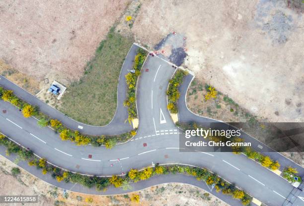 An unfinished road in lockdown on May 13, 2020 in Bordon, Hampshire. The downturn in the economy as a result of COVID-19 has resulted in many...