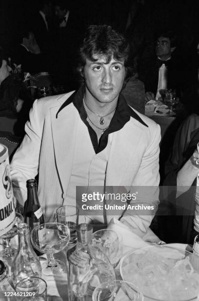 American actor Sylvester Stallone at the Deutscher Filmball on January 15th 1979 at Munich, Germany, 1970s.