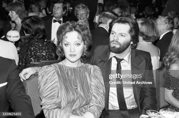 German actress Doris Kunstmann at the Deutscher Filmball on January 11th 1981 at Munich, Germany, 1980s.