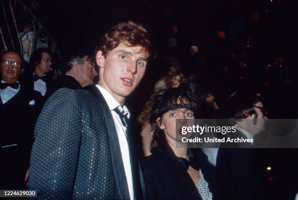 German singers Markus Moerl and Nena Kerner visiting the Filmball, Germany, 1980s.