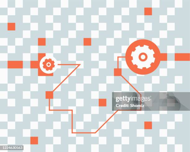 cyber connection electronic circuit - neuron schema stock illustrations