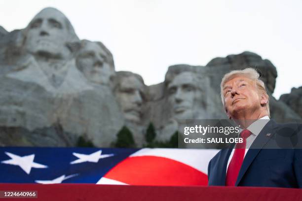 President Donald Trump arrives for the Independence Day events at Mount Rushmore National Memorial in Keystone, South Dakota, July 3, 2020.