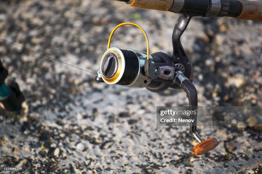 Image of fishing rod with modern reel
