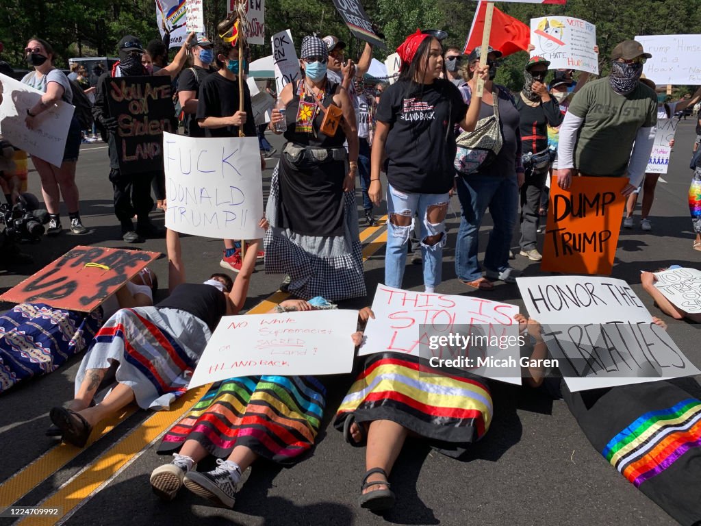 Native Women Protesting Native American protesters and supporters gather at the Black Hills ...