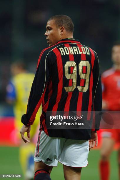 Ronaldo of AC Milan is seen during the Serie A match between AC Milan and Chievo Verona at the Stadio Giuseppe Meazza on March 3, 2007 in Milan,...