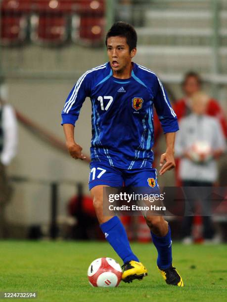 Junichi Inamoto of Japan in action during the international friendly match between Austria and Japan at the Hypo Group Arena on September 7, 2007 in...