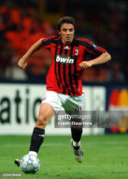 Massimo Oddo of AC Milan in action during the UEFA Champions League Group D match between AC Milan and Benfica at the Stadio Giuseppe Meazza on...