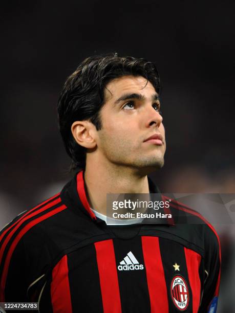 Kaka of AC Milan is seen prior to the UEFA Champions League Quarter Final first leg match between AC Milan and Bayern Munich at the Stadio Giuseppe...