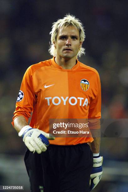 Santiago Canizares of Valencia is seen during the UEFA Champions League Quarter Final second leg match between Valencia and Chelsea at the Estadio de...