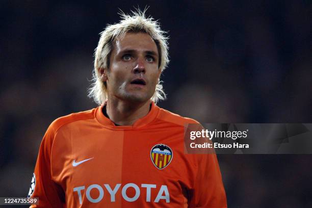 Santiago Canizares of Valencia is seen during the UEFA Champions League Quarter Final second leg match between Valencia and Chelsea at the Estadio de...