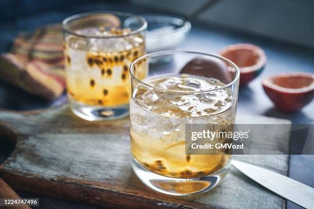 passion fruit caipirinha - cachaça stock pictures, royalty-free photos & images
