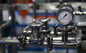 Close-up of Analog meter in an Industry