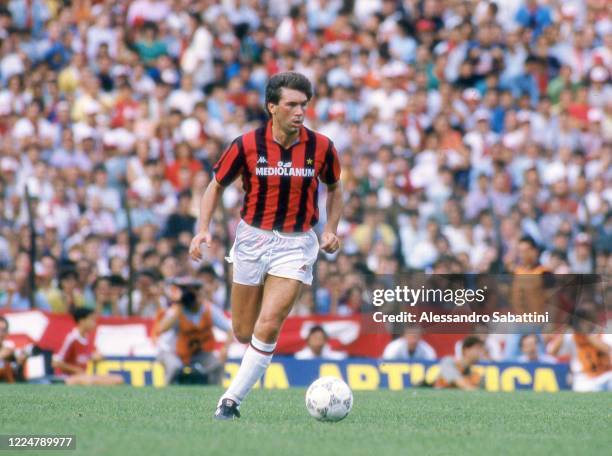 Carlo Ancelotti of AC Milan in action during the Serie A 1987-88, Italy.