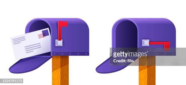 mailbox senden und empfangen von postsendungen - briefkasten stock-grafiken, -clipart, -cartoons und -symbole