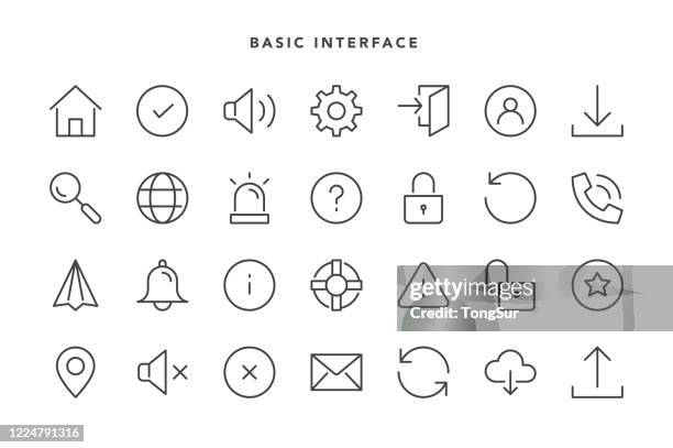 basic interface icons - emergency siren stock illustrations