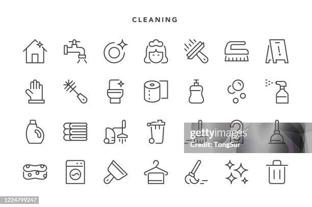 cleaning icons - laundry detergent stock illustrations