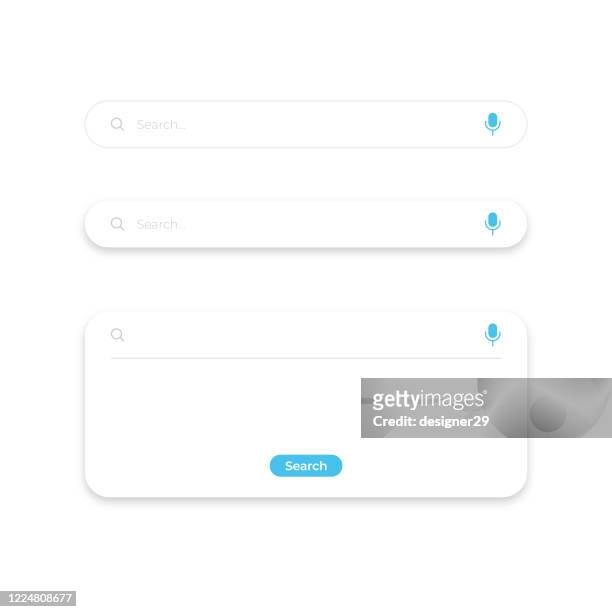 search bar, search engine and search estimates shadow effect vector design on white background. - search bar stock illustrations