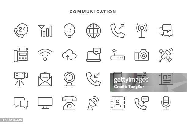 communication icons - satellite antenna icon stock illustrations