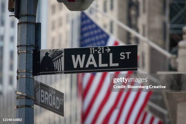 wall street sign - wall street - fotografias e filmes do acervo