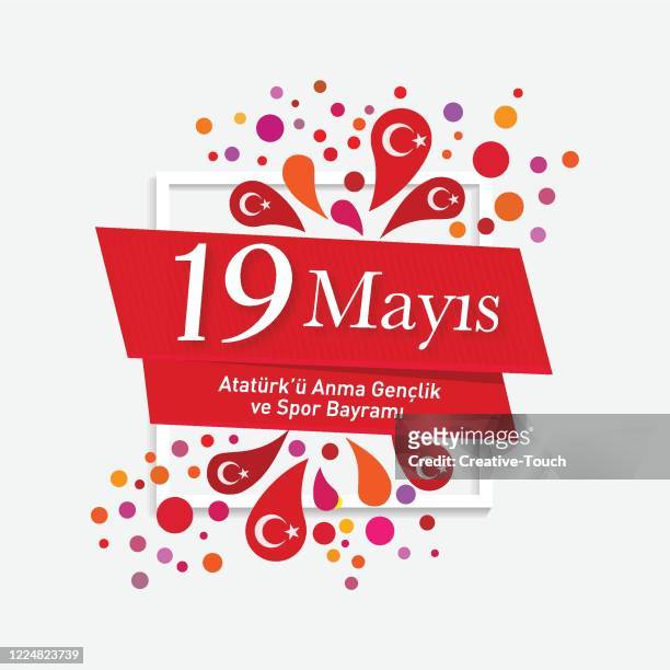 ilustrações de stock, clip art, desenhos animados e ícones de 19 may commemoration of ataturk, youth and sports day - maio