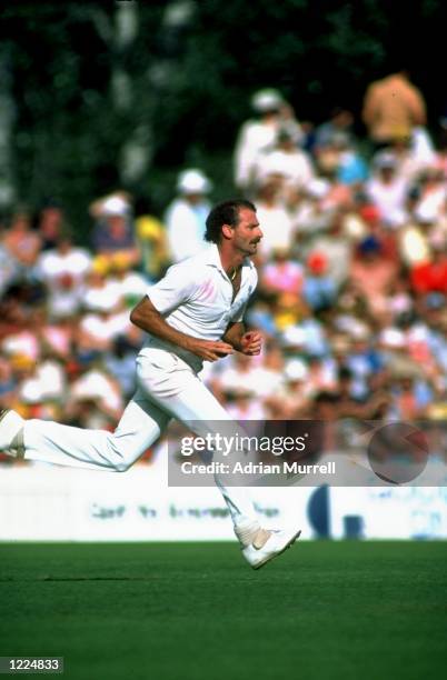 Dennis Lillee of Australia runs up to bowl during a match. \ Mandatory Credit: Adrian Murrell/Allsport