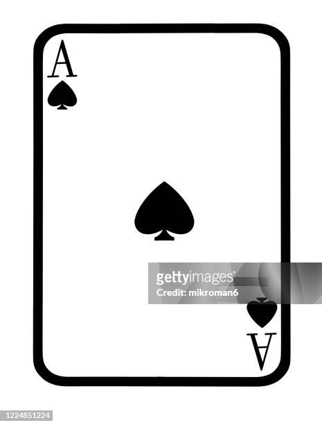 ace of spades, card symbol - asso di picche foto e immagini stock