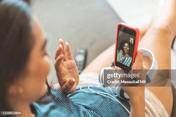 video call - two women on phone isolated stock pictures, royalty-free photos & images