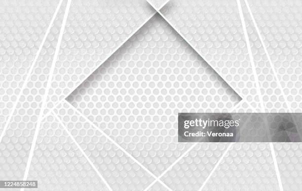 abstract futuristic white plate with lines and metallic circle mesh. - engineering office background stock illustrations