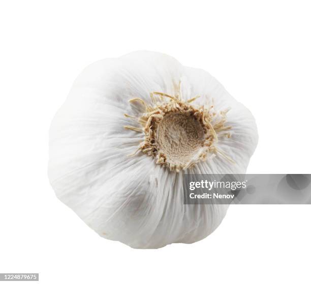 close-up of garlic clove on white background - garlic clove stock pictures, royalty-free photos & images