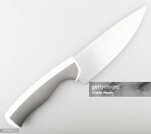 kitchen knife isolated on white background - küchenmesser freisteller stock-fotos und bilder