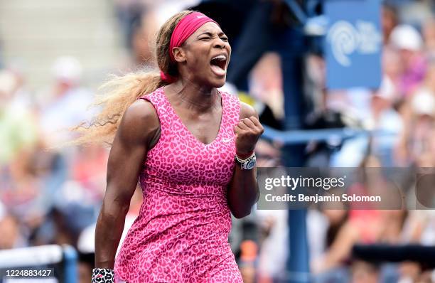 Serena Williams of the United States during the 2014 US Open at the USTA Billie Jean King National Tennis Center on August 30, 2014 in the Queens...