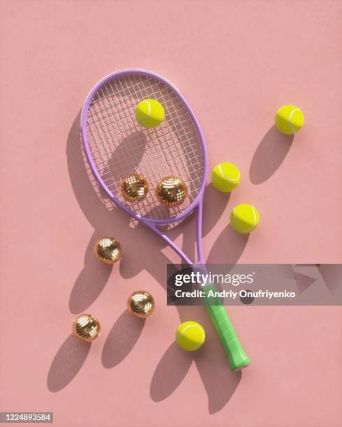 tennis discoballs - blue tennis racket stock pictures, royalty-free photos & images