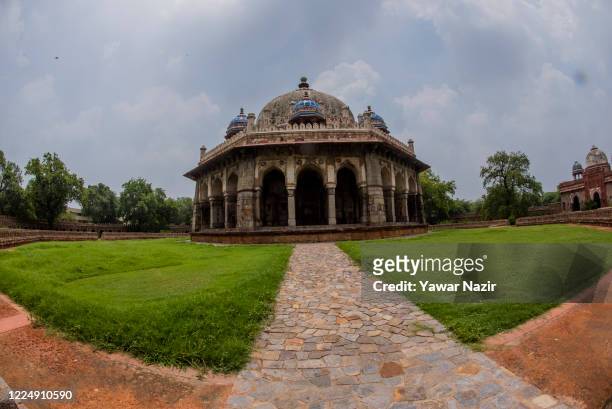 Deserted view of a historical monument in the United Nations Educational, Scientific and Cultural Organisation World Heritage Site of Humayun Tomb...
