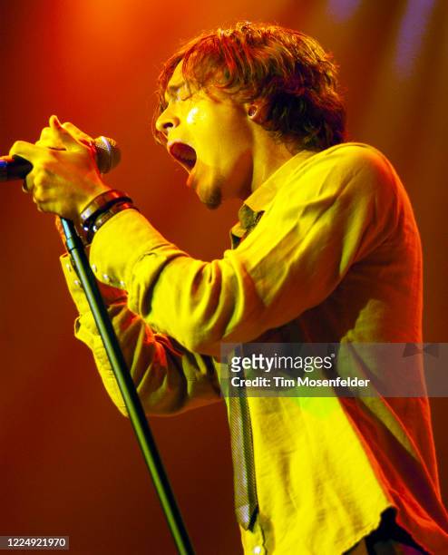 Brandon Boyd of Incubus performs during the band's "Morning View" tour at San Jose State Event Center on April 14, 2002 in San Jose, California.