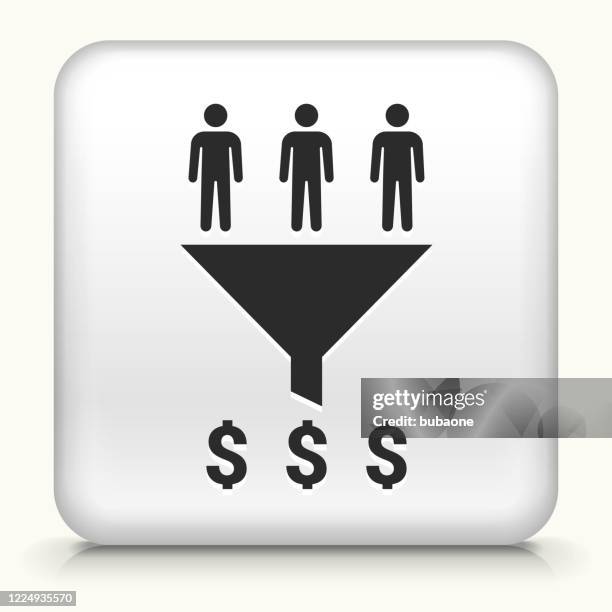 simple funnel with people and dollar signs icon - lead funnel stock illustrations