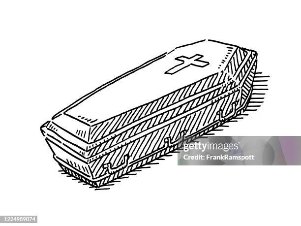 coffin drawing - coffin illustration stock illustrations