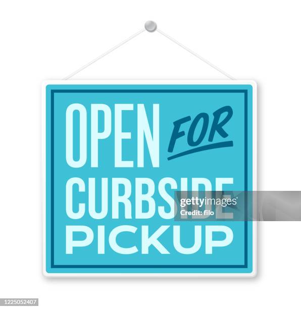 offen für curbside pickup - grocery store open sign stock-grafiken, -clipart, -cartoons und -symbole