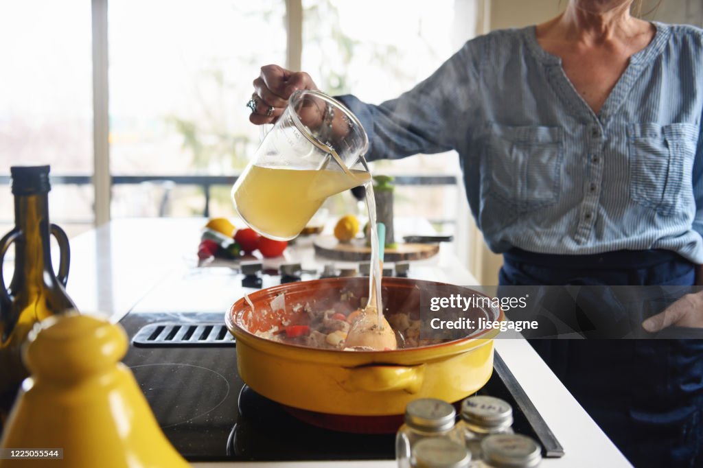 Woman making a moroccan tajine