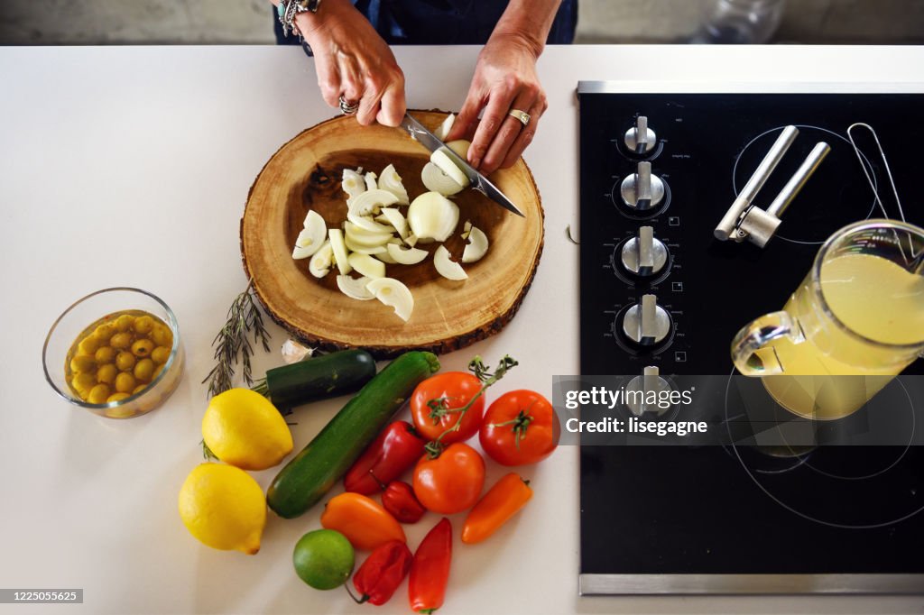Woman making a moroccan tajine