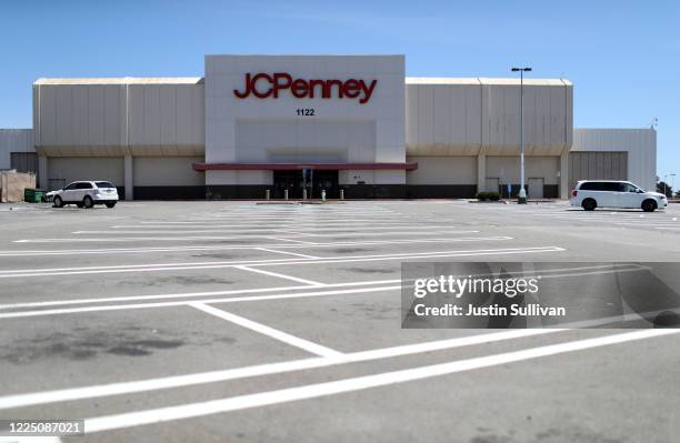 The parking lot in front of a JCPenney store at The Shops at Tanforan Mall on May 15, 2020 in San Bruno, California. JCPenney avoided bankruptcy...