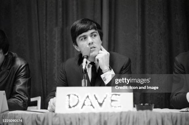 English drummer, songwriter and leader and manager of the Dave Clark Five, Dave Clark takes questions from students at Washington University in St....