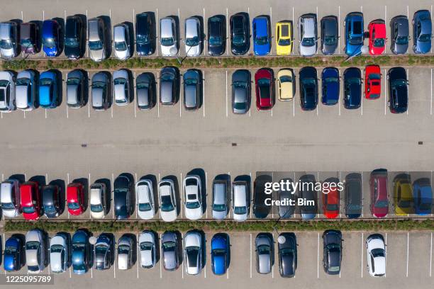 parking lot, aerial view - busy park stock pictures, royalty-free photos & images