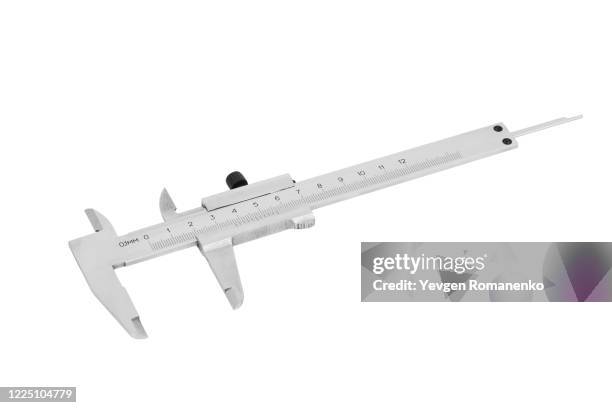 vernier caliper isolated on white background - vernier caliper stock-fotos und bilder